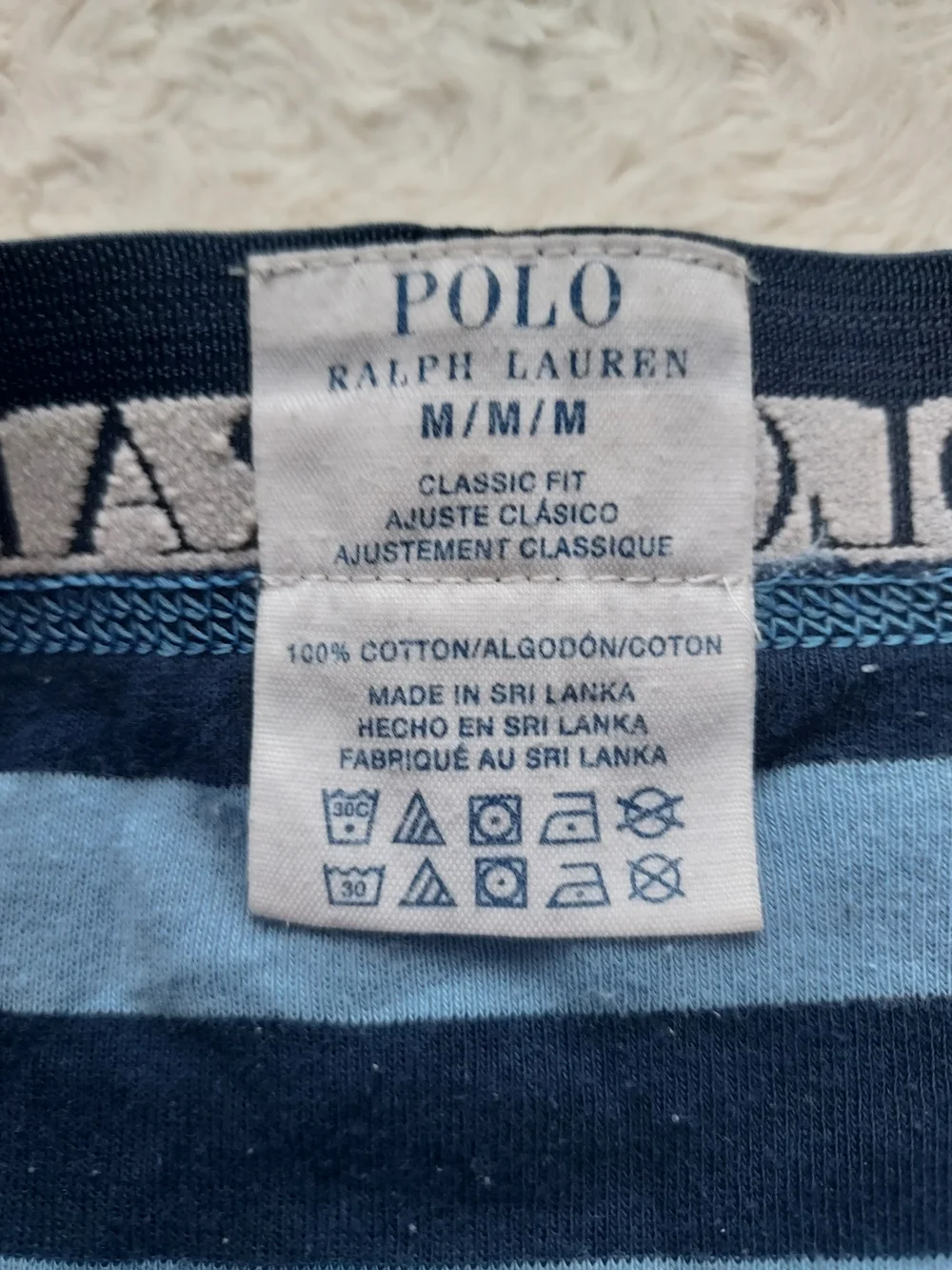 Polo by Ralph Lauren Classic Light Blue & Navy Striped Boxer Briefs 100% Cotton